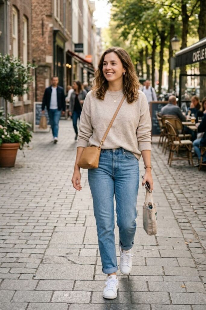 Lightweight Sweater with Jeans
