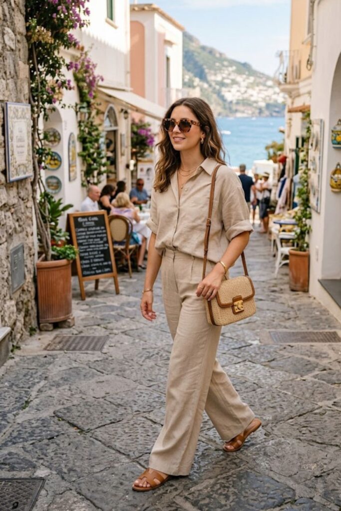 Linen Set with Sandals