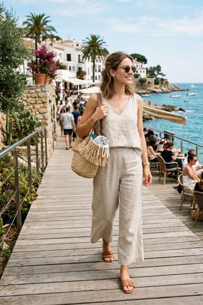 Linen Set with Sandals