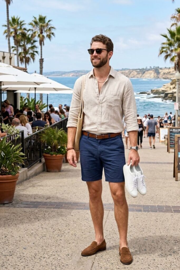Linen Shirt with Shorts