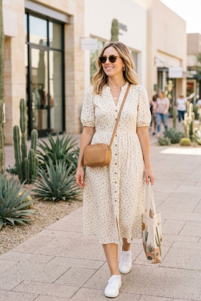 Midi Dress with Sneakers