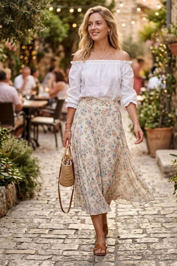 Off-Shoulder Top with Skirt