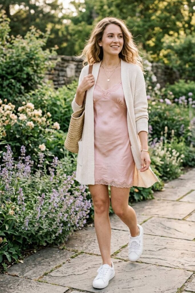 Slip Dress with Cardigan