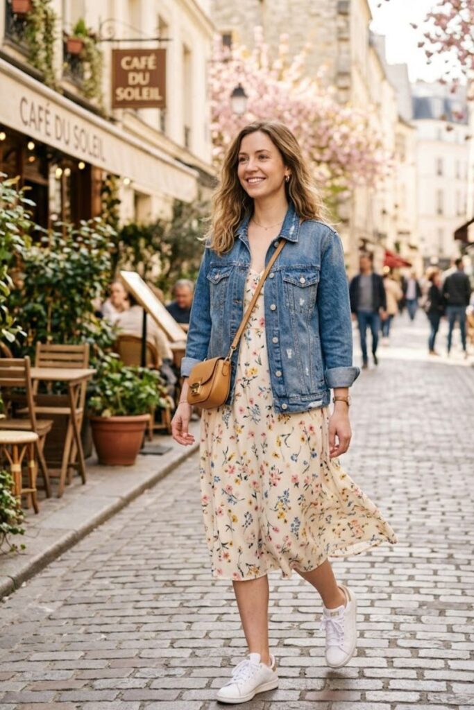 Sundress with Denim Jacket