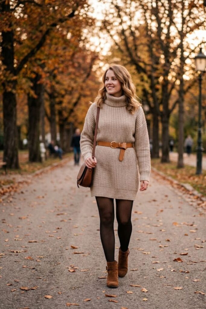 Sweater Dress with Boots