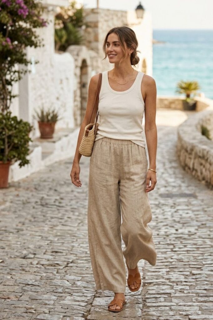 Tank Top with Loose Pants