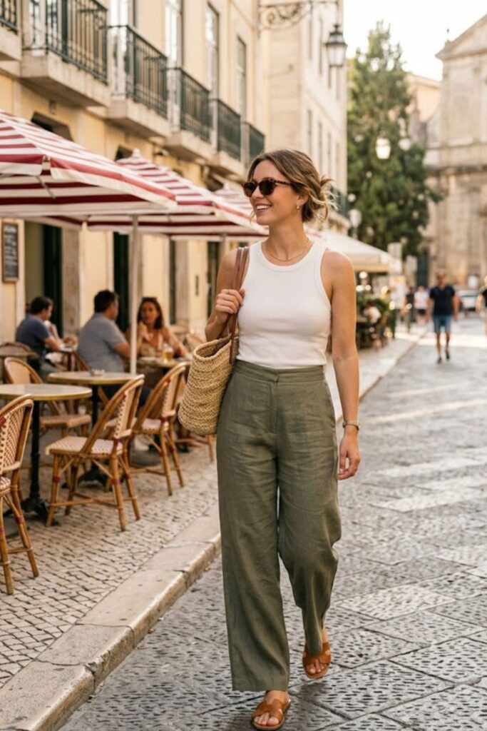 Tank Top with Wide-Leg Pants